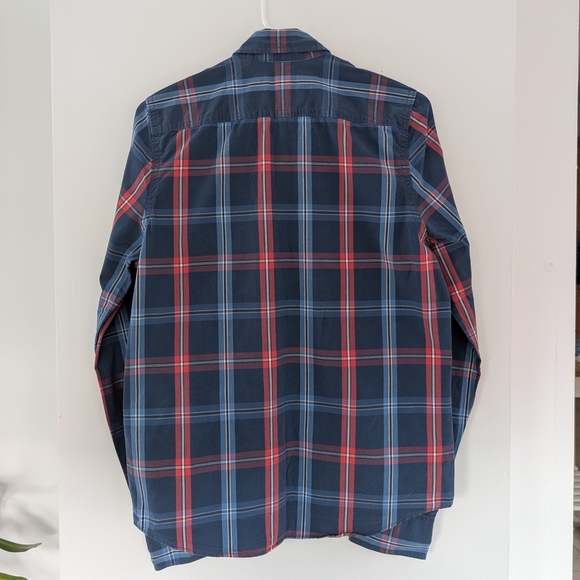 Abercrombie Boy's Blue and Red Plaid Shirt - Picture 3 of 5